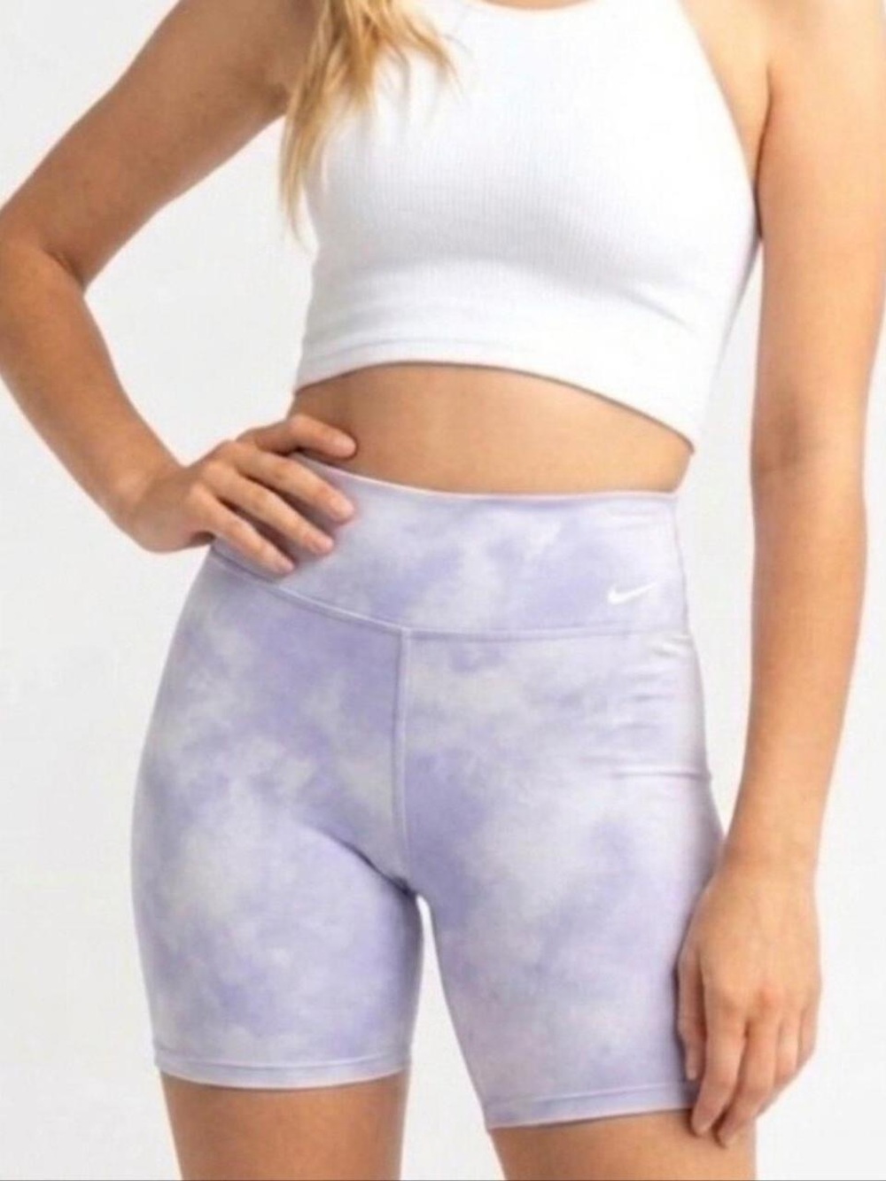 Nike One Icon Clash Women's 7" Light Thistle/White Bike Small Shorts